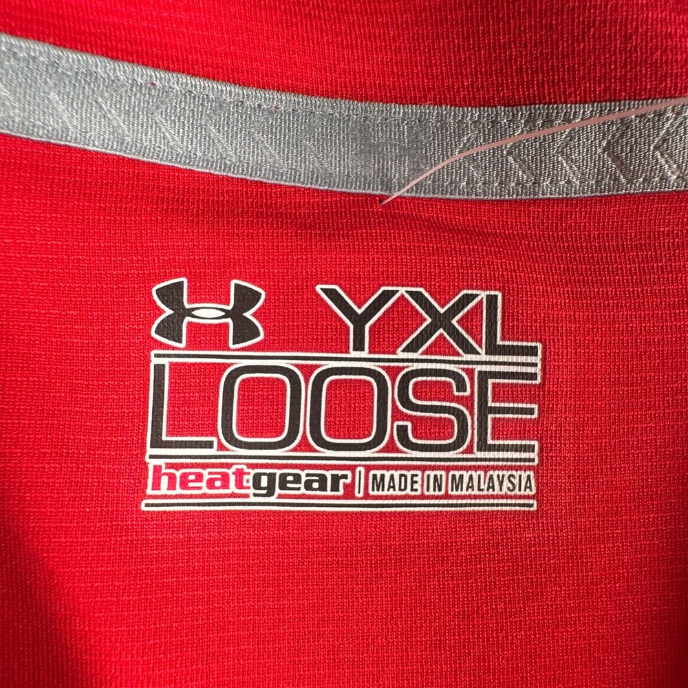 Under Armour Boys Red HeatGear Loose Fit Henley Baseball Jersey Shirt YXL - Picture 2 of 11